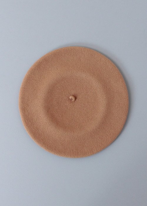 Vintage baret uld camel - One of a Kind
