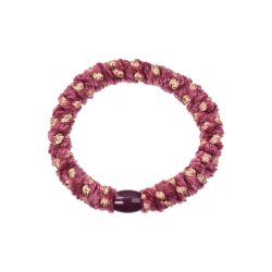 Hrelastik knekki velvet mauve/guld - Bon Dep