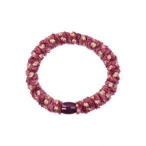 Hrelastik knekki velvet mauve/guld - Bon Dep