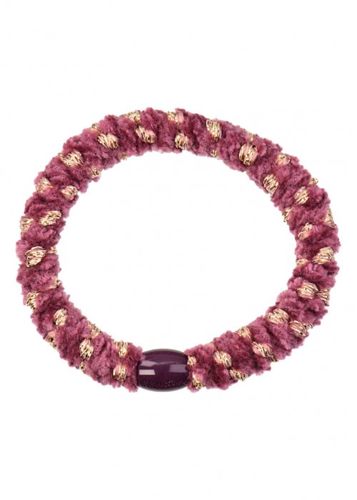 Hrelastik knekki velvet mauve/guld - Bon Dep