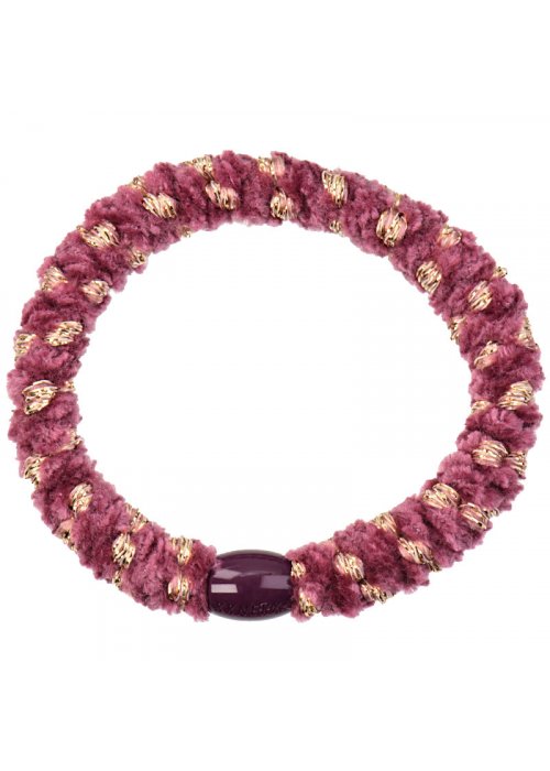 Hrelastik knekki velvet mauve/guld - Bon Dep