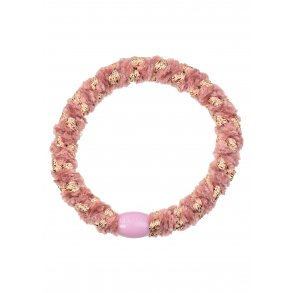 Hrelastik knekki velvet rosa/guld - Bon Dep