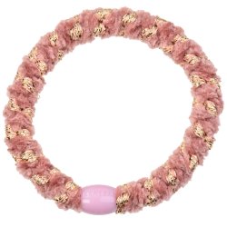 Hrelastik knekki velvet rosa/guld - Bon Dep