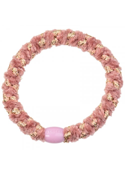 Hrelastik knekki velvet rosa/guld - Bon Dep