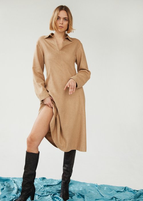 Kjole Grace camel - Graumann