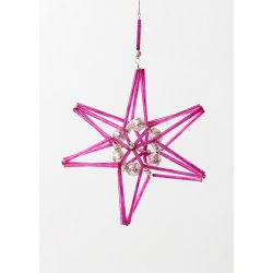 Glasstjerne stor pink 