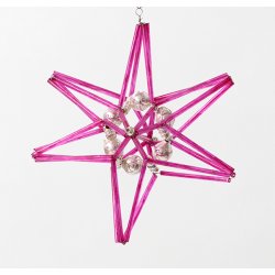 Glasstjerne stor pink 