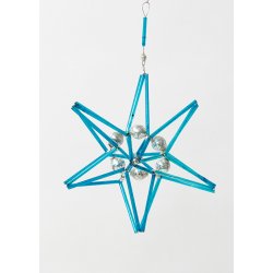 Glasstjerne stor turkis