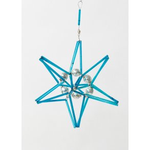 Glasstjerne stor turkis