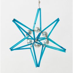 Glasstjerne stor turkis