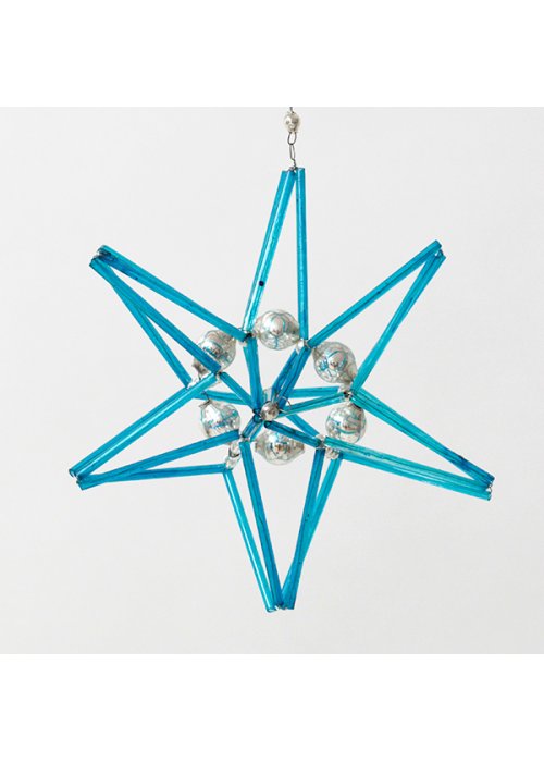 Glasstjerne stor turkis